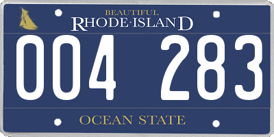 RI license plate 004283