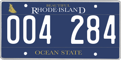 RI license plate 004284