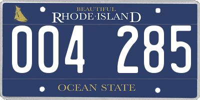 RI license plate 004285