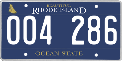 RI license plate 004286