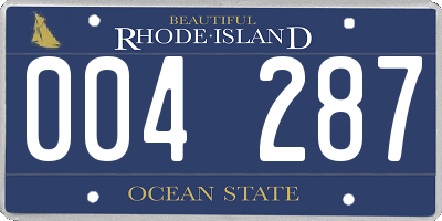 RI license plate 004287