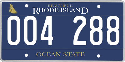 RI license plate 004288