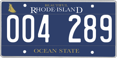 RI license plate 004289