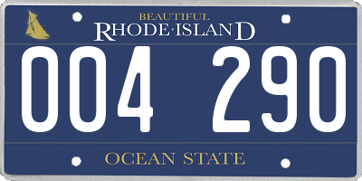 RI license plate 004290