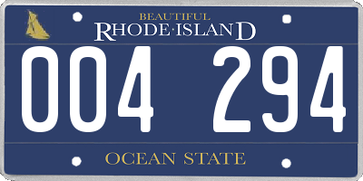 RI license plate 004294