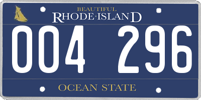 RI license plate 004296