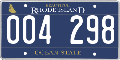 RI license plate 004298