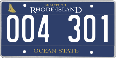 RI license plate 004301
