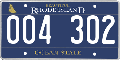 RI license plate 004302