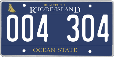 RI license plate 004304