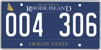 RI license plate 004306