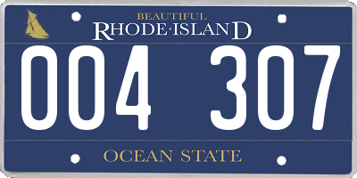 RI license plate 004307