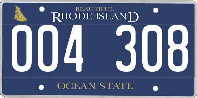 RI license plate 004308