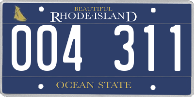 RI license plate 004311