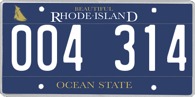 RI license plate 004314
