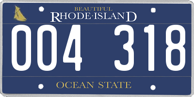 RI license plate 004318