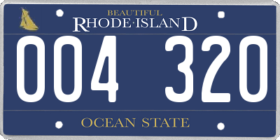 RI license plate 004320