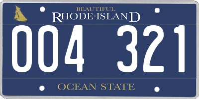 RI license plate 004321