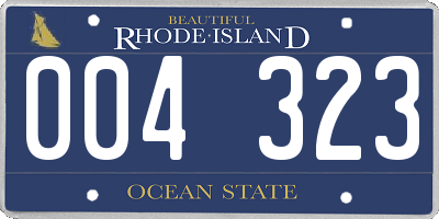 RI license plate 004323