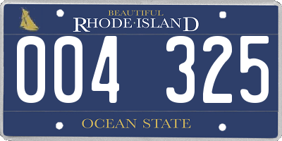 RI license plate 004325