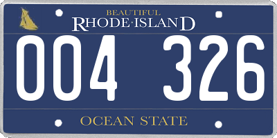 RI license plate 004326