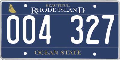 RI license plate 004327