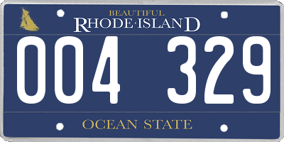 RI license plate 004329