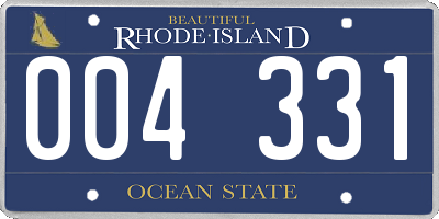 RI license plate 004331