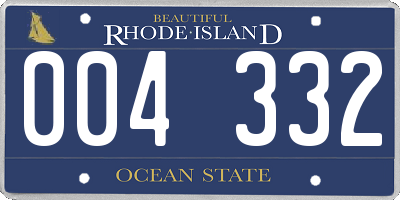 RI license plate 004332