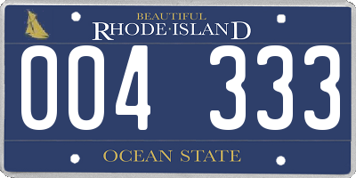 RI license plate 004333