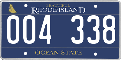 RI license plate 004338