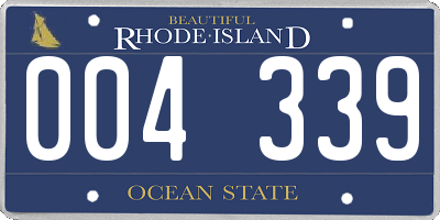 RI license plate 004339