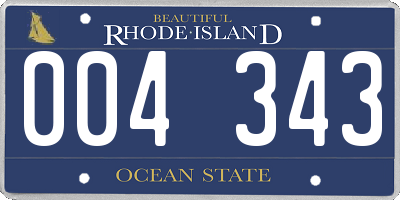 RI license plate 004343