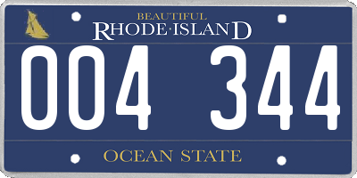 RI license plate 004344