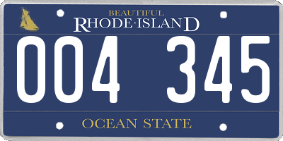 RI license plate 004345