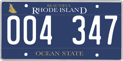 RI license plate 004347