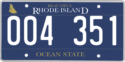 RI license plate 004351