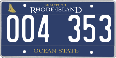 RI license plate 004353