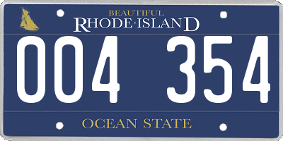 RI license plate 004354