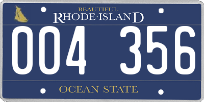 RI license plate 004356