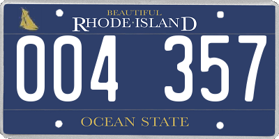 RI license plate 004357