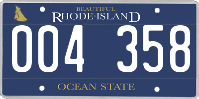 RI license plate 004358