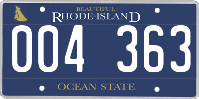 RI license plate 004363