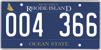 RI license plate 004366