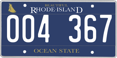 RI license plate 004367