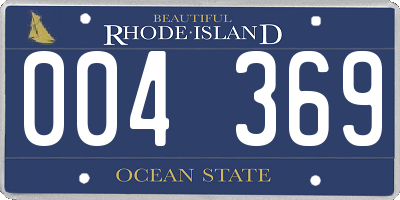 RI license plate 004369