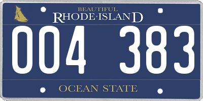 RI license plate 004383