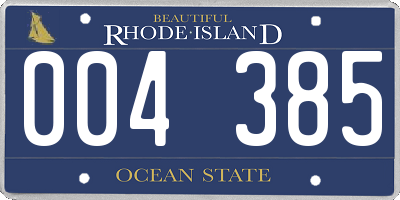 RI license plate 004385