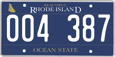 RI license plate 004387