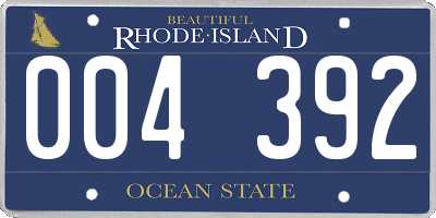 RI license plate 004392